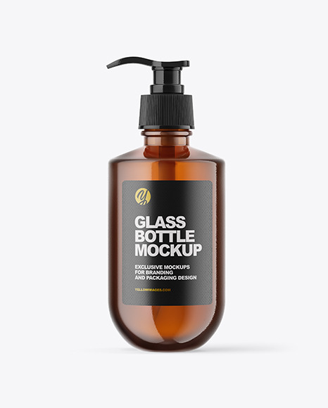 Amber Glass Bottle Mockup - Hair bottle mockup