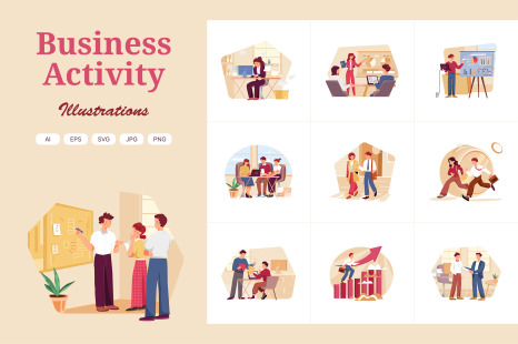 M329_ Business Activity Illustrations - Men