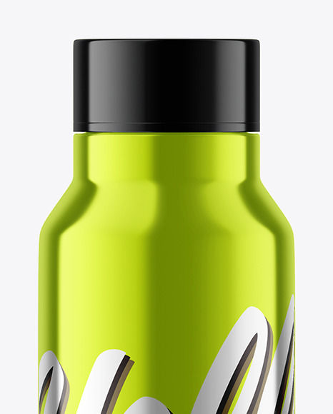 Glossy Metallic Thermo Water Bottle Mockup