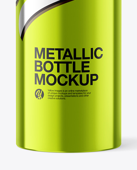 Glossy Metallic Thermo Water Bottle Mockup