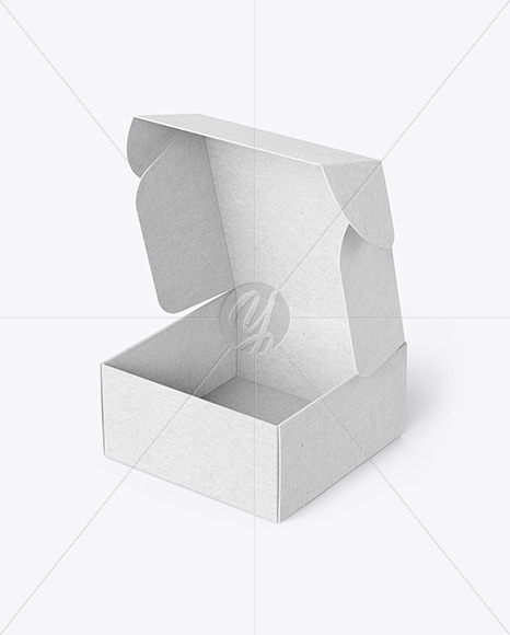 Opened Kraft Paper Mailing Box Mockup