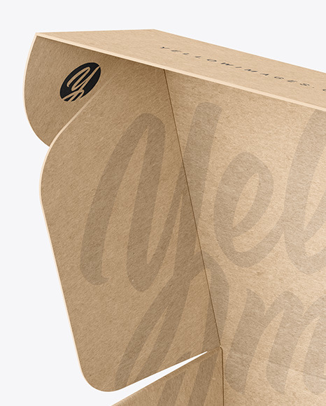 Opened Kraft Paper Mailing Box Mockup