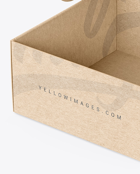 Opened Kraft Paper Mailing Box Mockup