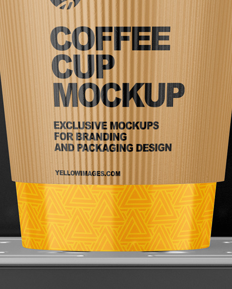 Glossy Coffee Cup with Holder and Cofee Machine Mockup