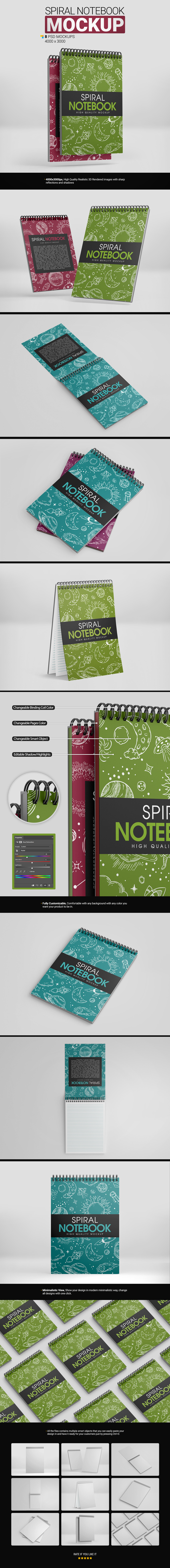 Spiral NoteBook Mockup Spiral NoteBook Mockup