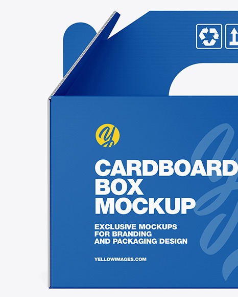 Cardboard Box w/ Handle Mockup