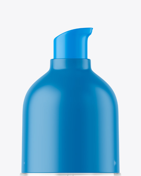 Clear Cosmetic Bottle with Pump Mockup