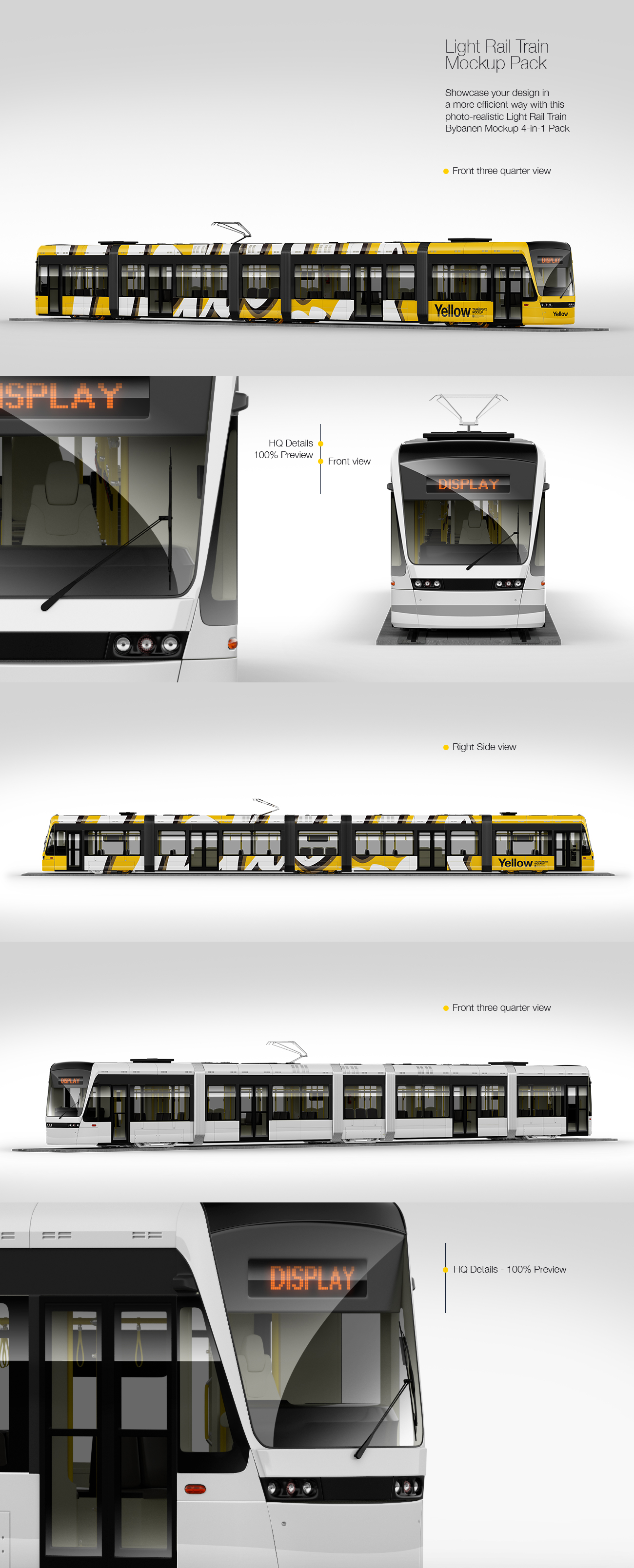 Light Rail Train Mockup Pack Light Rail Train Mockup Pack