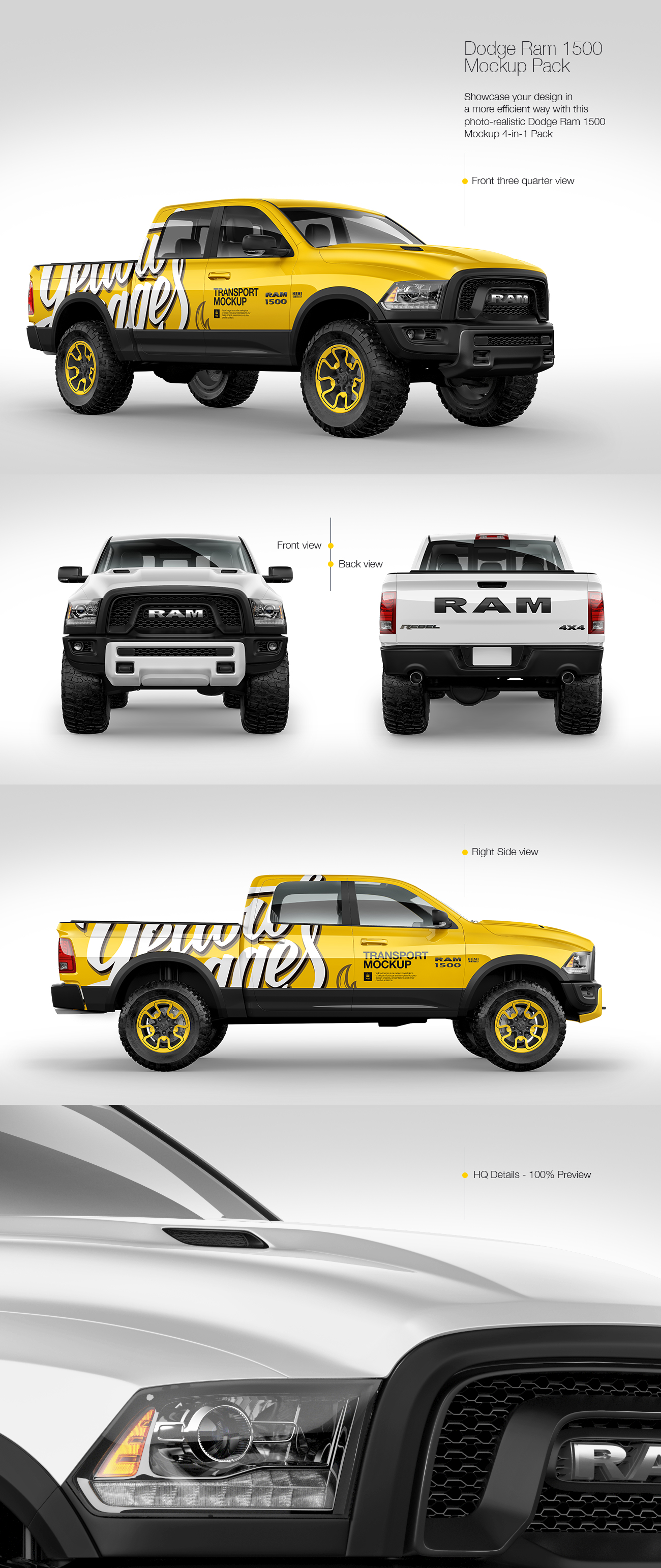 Dodge Ram 1500 Mockup Pack