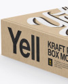 Kraft Box Mockup - Half Side View (High-Angle Shot)