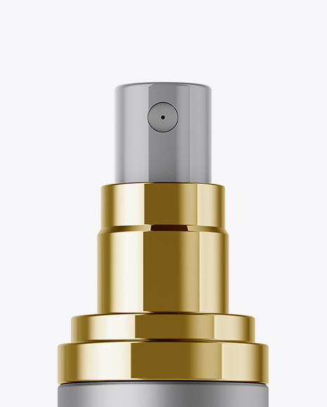 Matte Metallic Spray Bottle W/ Transparent Cap Mockup