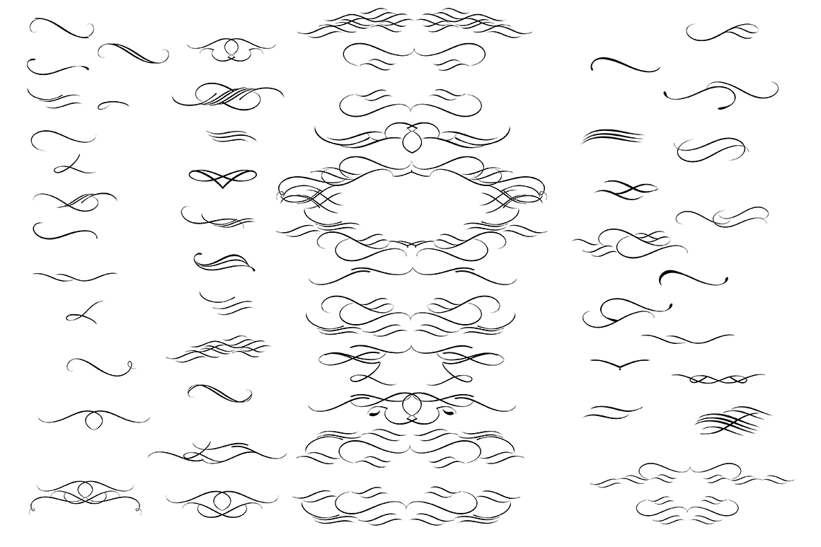Collection of vector decorative flourishs in vintage style Collection of vector decorative flourishs in vintage style