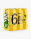 Shrink Pack with 6 Plastic Bottles Mockup - Half Side View