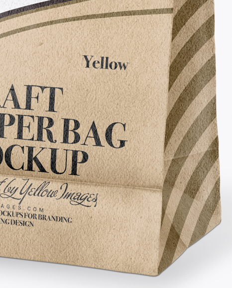 Kraft Paper Snack Bag Mockup - Half Side View