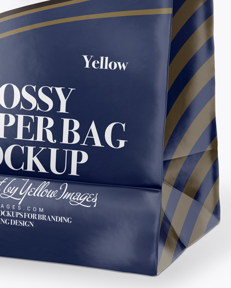 Glossy Paper Snack Bag Mockup - Half Side View