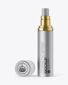 Open Matte Metallic Spray Bottle W/ Transparent Cap Mockup