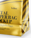 Metallic Paper Snack Bag Mockup - Half Side View