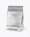 Matte Metallic Paper Snack Bag Mockup - Half Side View