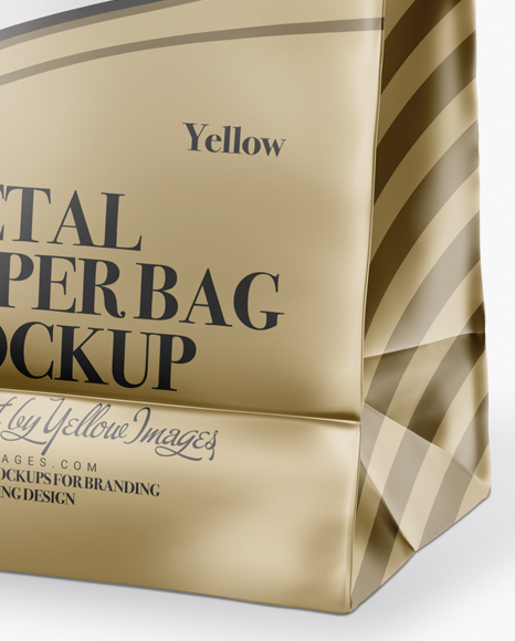 Matte Metallic Paper Snack Bag Mockup - Half Side View