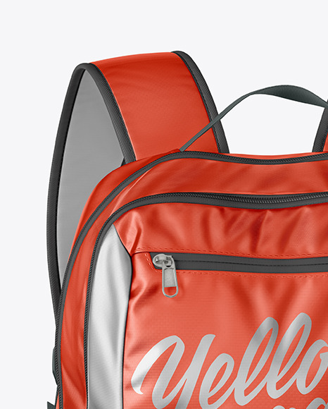 Semi Metallic Textile Backpack Mockup