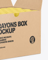 Kraft Paper Box with Crayons Mockup