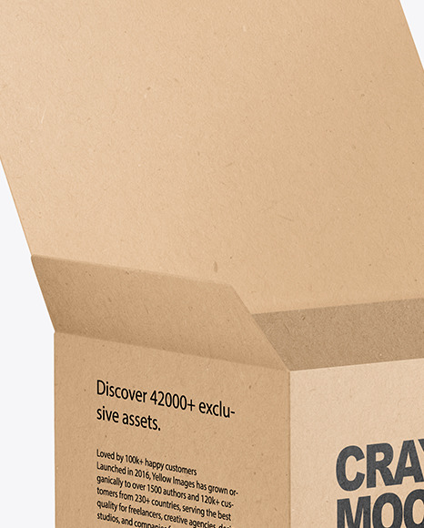 Kraft Paper Box with Crayons Mockup