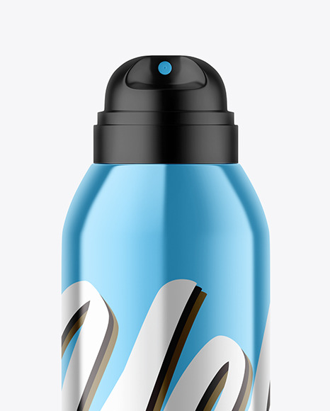 Glossy Metallic Aerosol Bottle Mockup