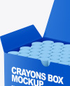 Paper Box with Crayons Mockup