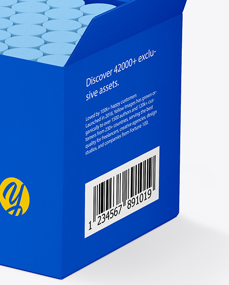 Paper Box with Crayons Mockup