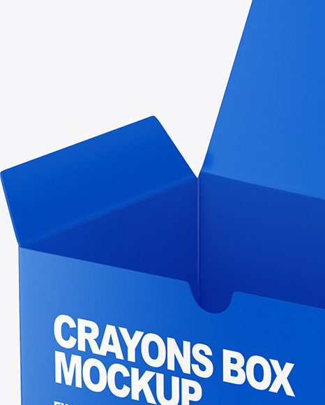 Paper Box with Crayons Mockup