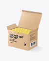 Kraft Paper Box with Crayons Mockup