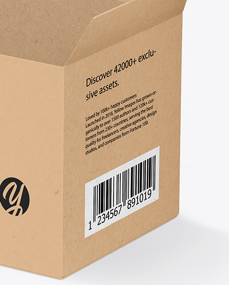 Kraft Paper Box with Crayons Mockup