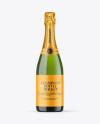 Green Glass Champagne Bottle Mockup