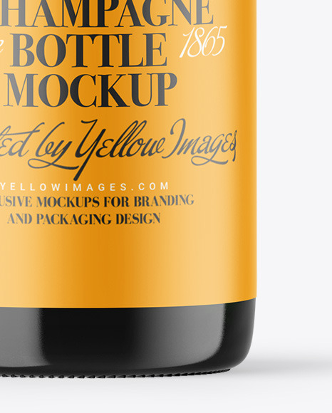 Green Glass Champagne Bottle Mockup