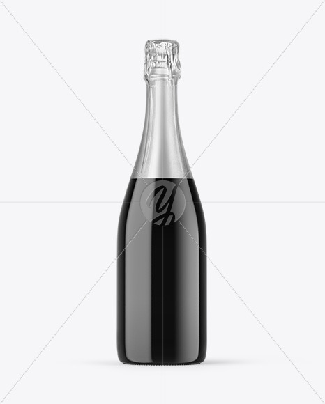 Dark Glass Champagne Bottle Mockup