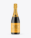 Dark Glass Champagne Bottle Mockup