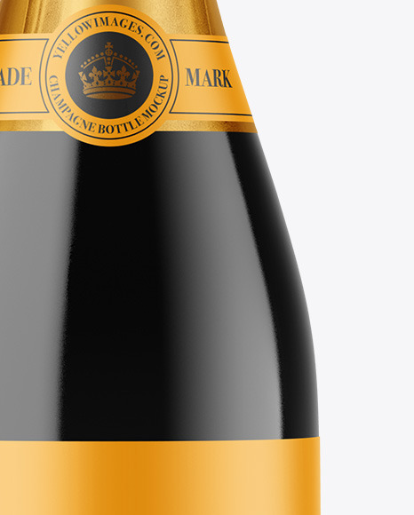 Dark Glass Champagne Bottle Mockup