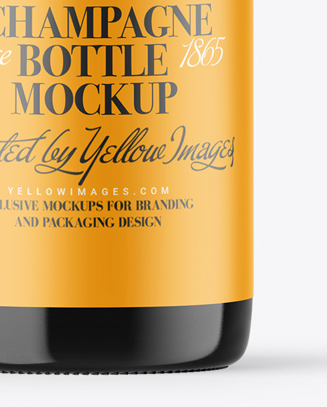 Dark Glass Champagne Bottle Mockup