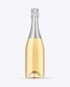 Clear Glass White Champagne Bottle Mockup