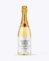 Clear Glass White Champagne Bottle Mockup