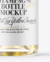 Clear Glass White Champagne Bottle Mockup