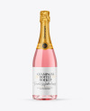 Clear Glass Pink Champagne Bottle Mockup