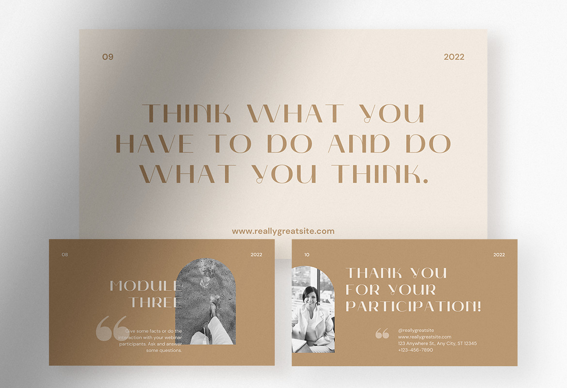 Latte Soft Brown Minimalist Webinar Presentation Canva