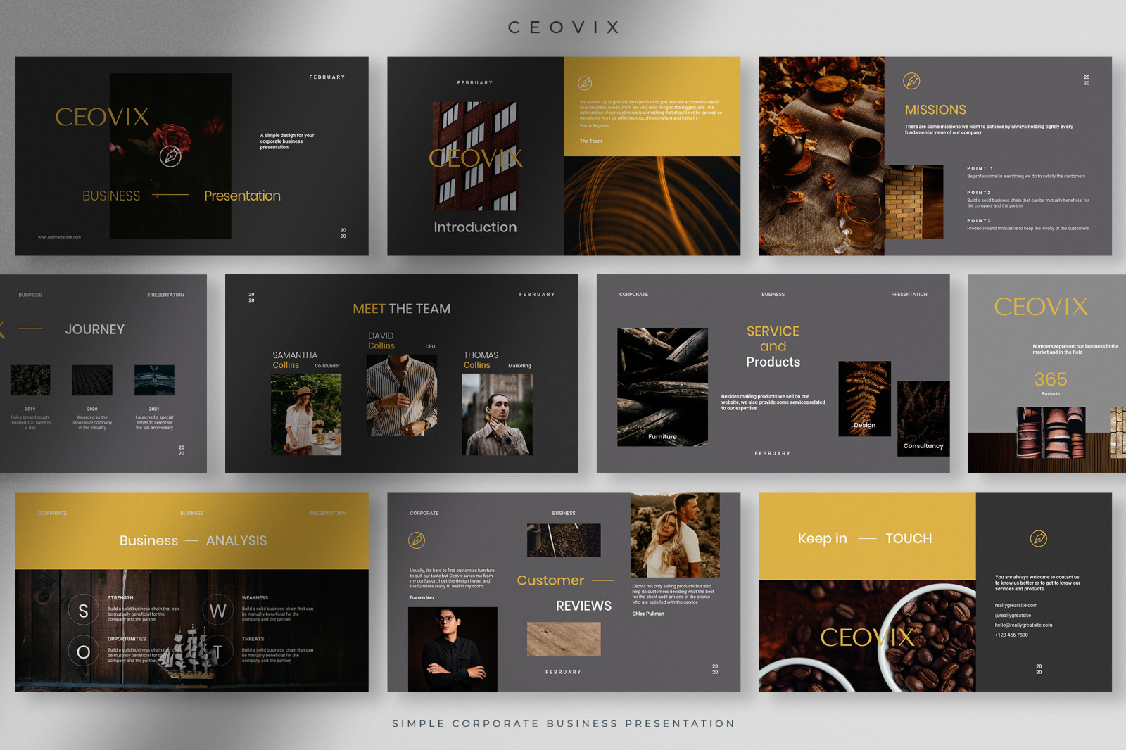 Ceovix - Gray Stone Simple Corporate Business Presentation