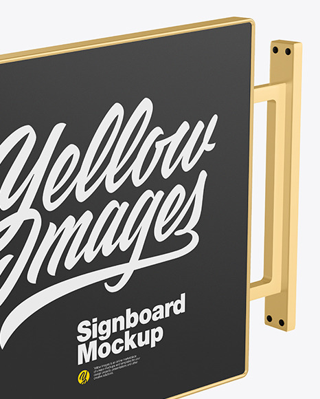 Metallic Signboard Mockup