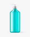 Color Plastic Bottle with Pump Mockup