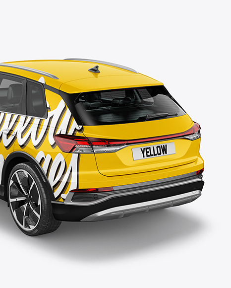 Electric Crossover SUV Mockup - Back Half Side View