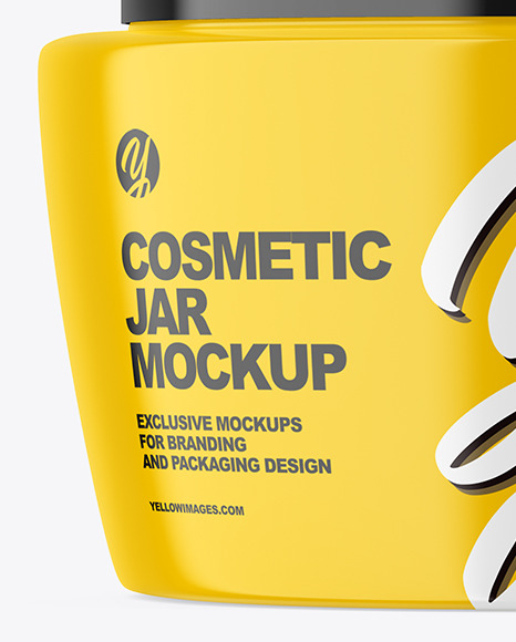 Glossy Plastic Cosmetic Jar Mockup