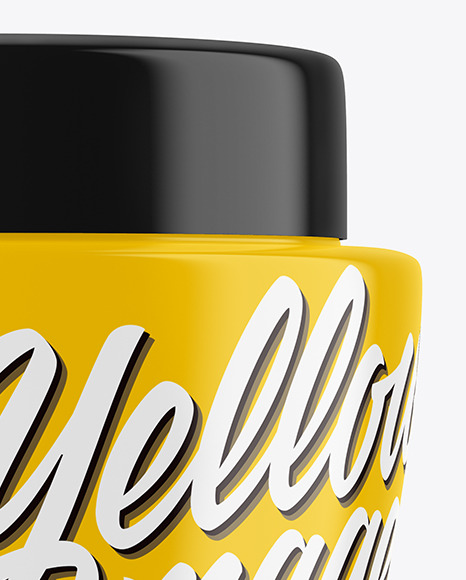 Glossy Plastic Cosmetic Jar Mockup