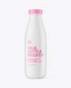 Glossy Plastic Milk Bottle Mockup